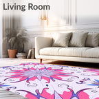 Floral Petal Patterned Mandala Rug