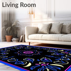Abstract Floral Neon Border Rug