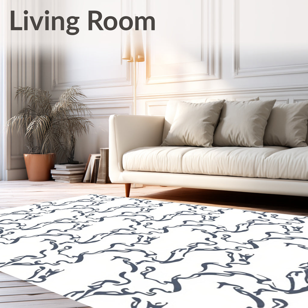 Fluid Abstract Ink Pattern Rug