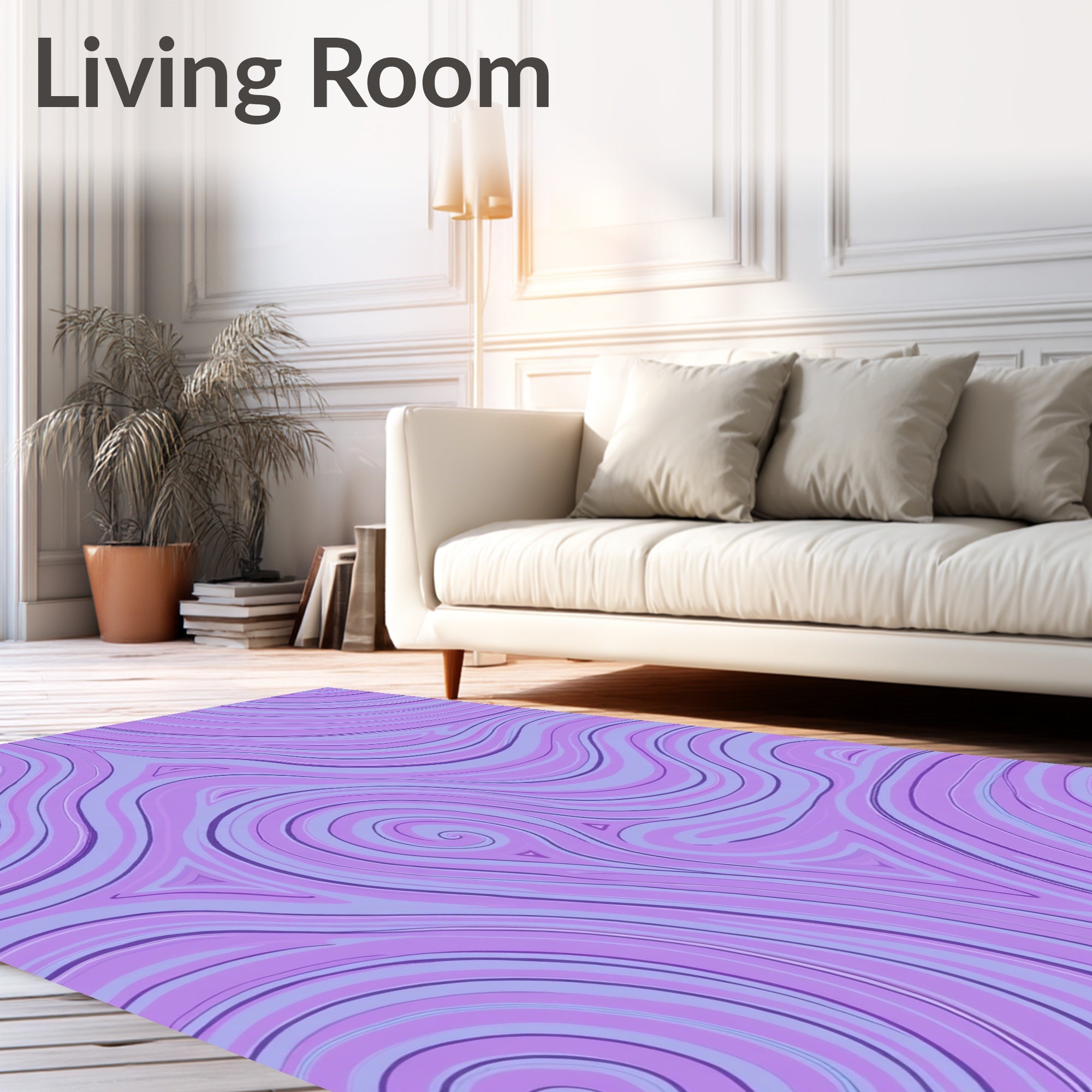 Purple Swirl Abstract Art Rug
