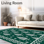 Forest Trees and Snowflakes Design Rug