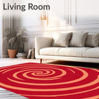 Red And Orange Swirl Pattern Rug