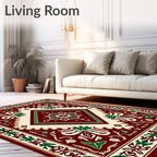 Intricate Floral Diamond Border Rug