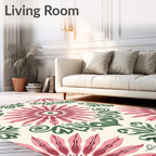 Pink Daisy Floral Pattern Rug