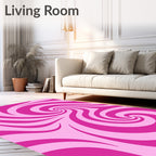 Pink Swirl Abstract Pattern Rug