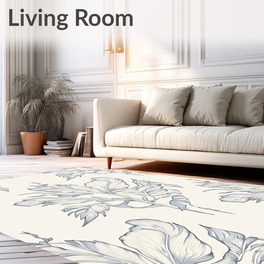 Botanical Sketch Pattern Design Rug