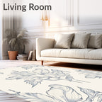 Botanical Sketch Pattern Design Rug