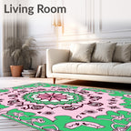 Retro Floral Medallion Pattern Rug