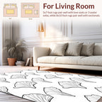 Organic Leaf Pattern Black White Rug