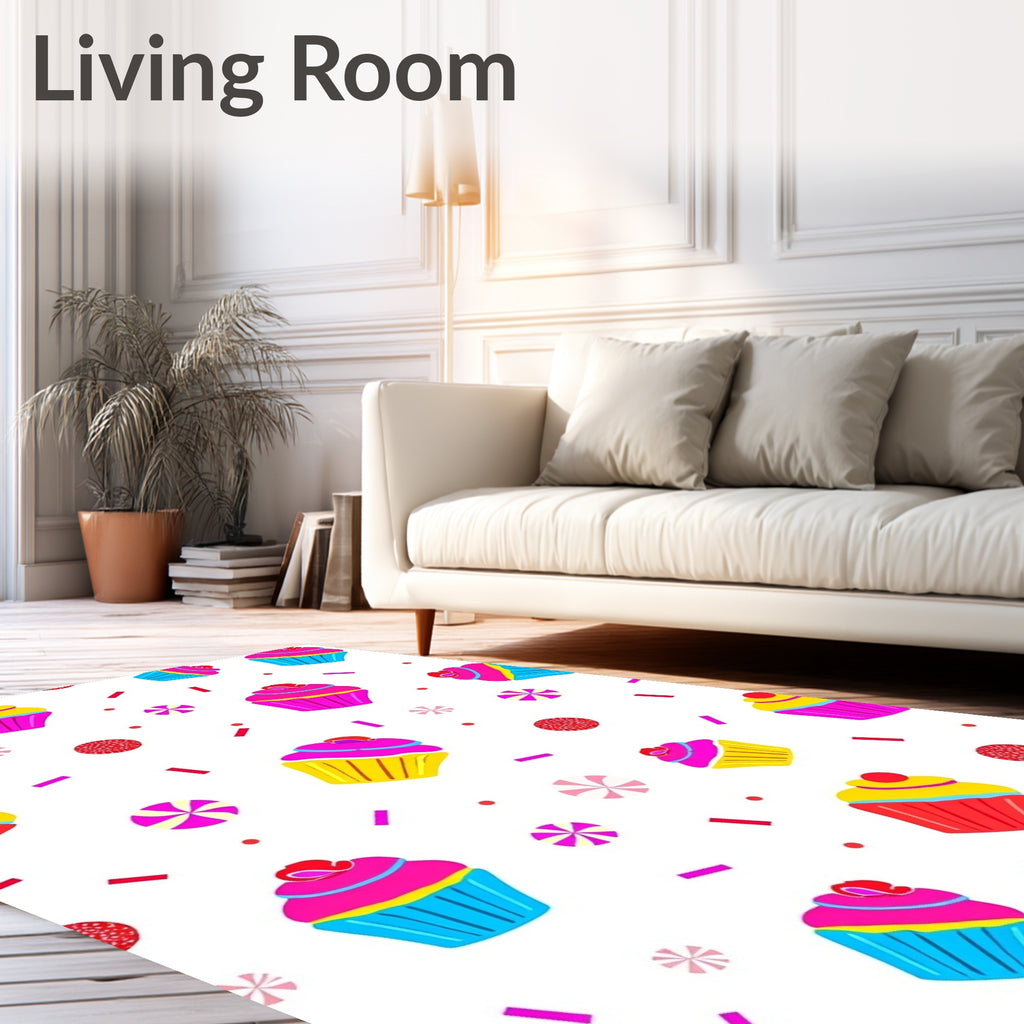 Sweet Cupcake And Candy Pattern Rug