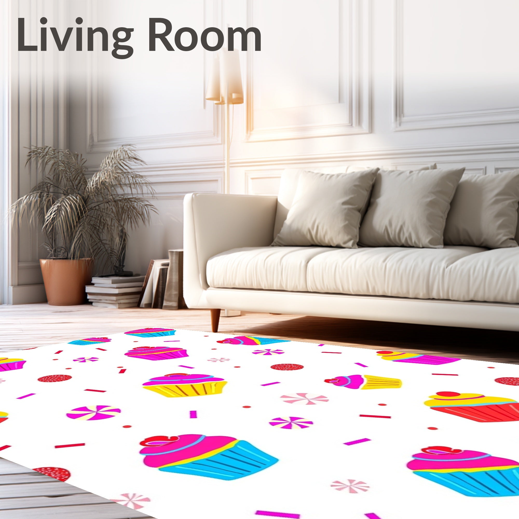 Sweet Cupcake And Candy Pattern Rug