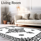 Ornate Floral Mandala Contour Rug
