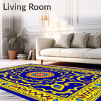 Vibrant Geometric Floral Sunburst Pattern Rug
