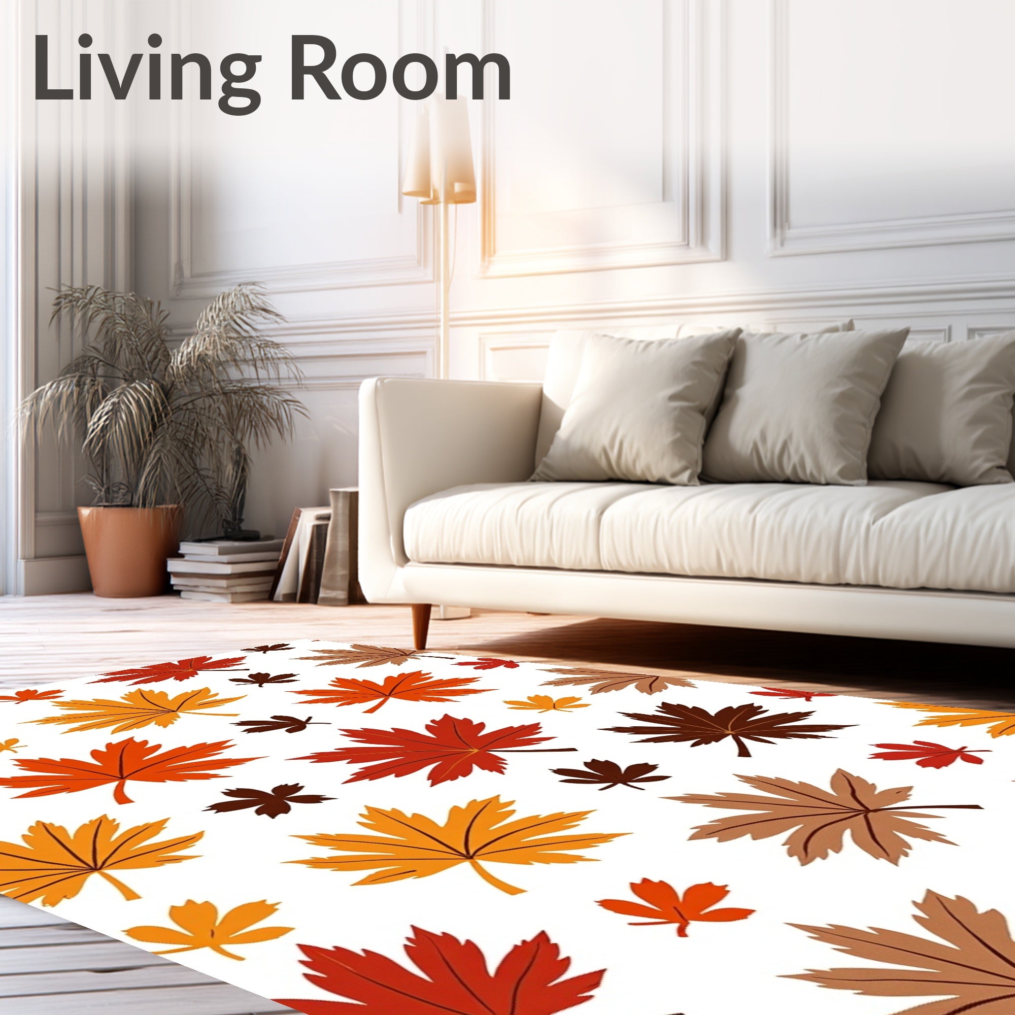 Autumn Maple Leaf Scatter Design Rug