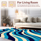 Ocean Waves Abstract Design Rug