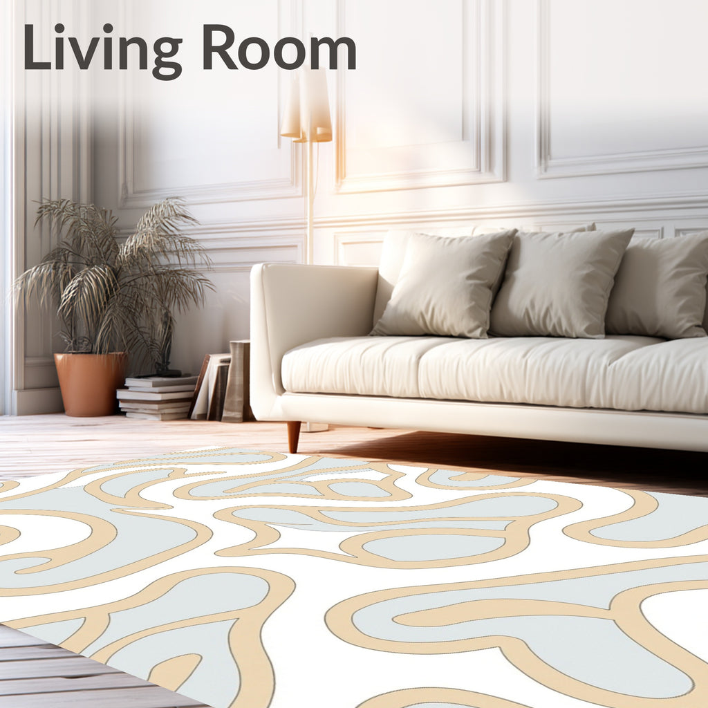 Organic Swirls Abstract Pattern Rug
