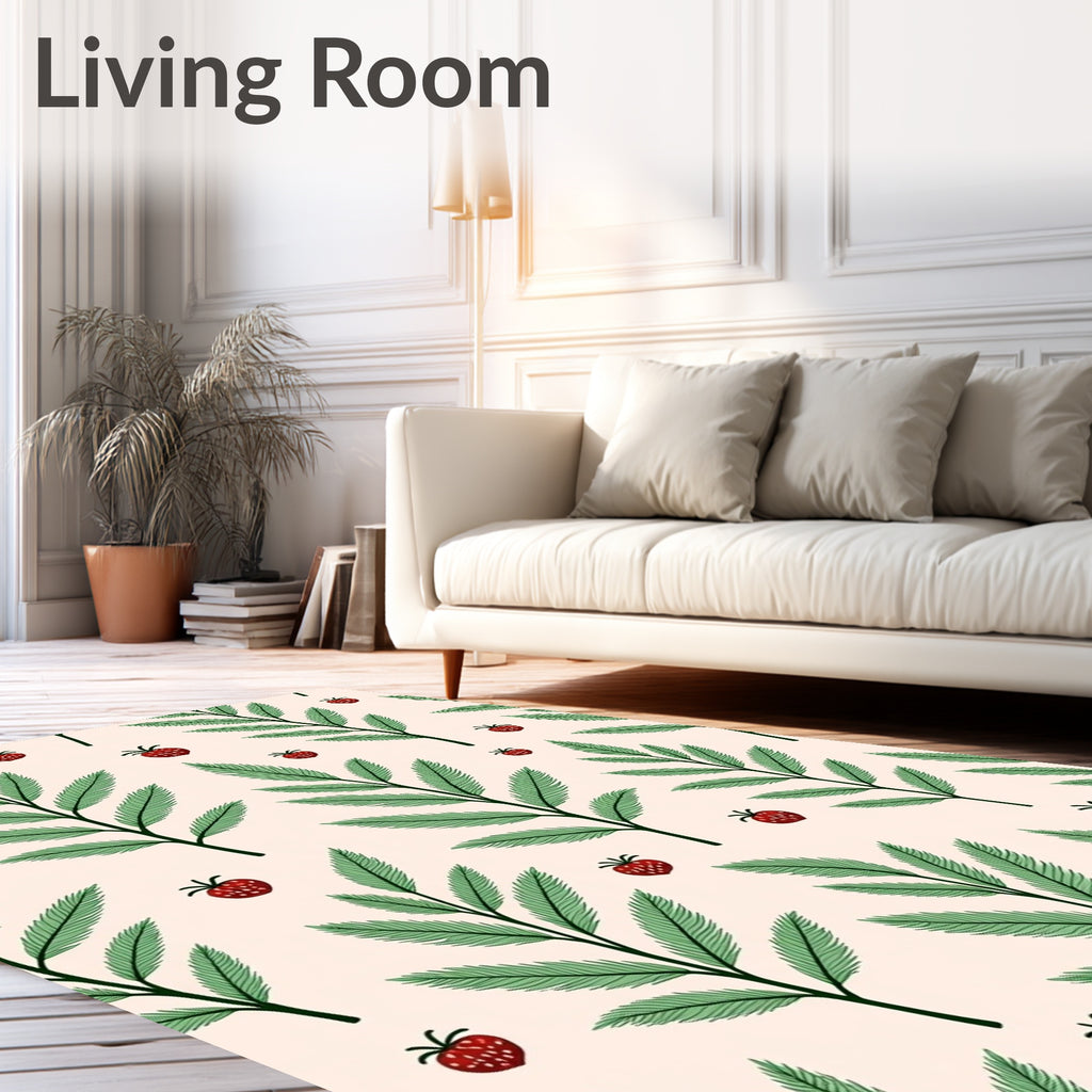 Whimsical Strawberry Leaf Garden Rug