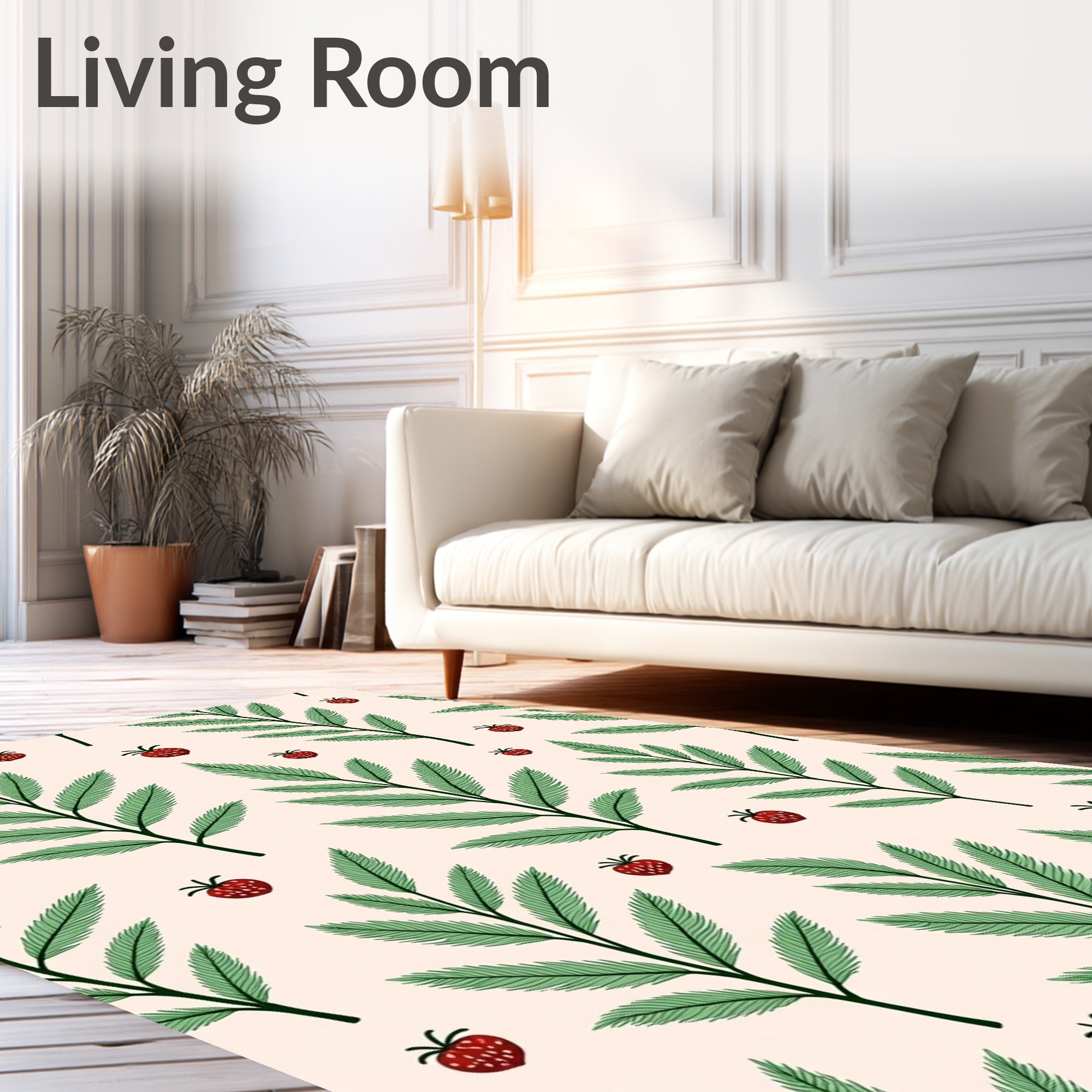 Whimsical Strawberry Leaf Garden Rug