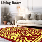 Bold Geometric Maze Pattern Design Rug