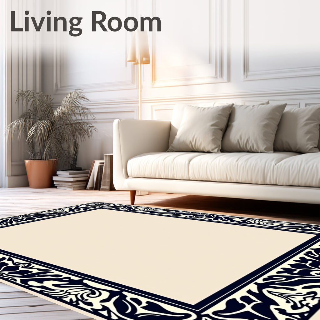 Formal Floral Border Design Rug