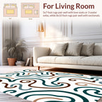 Abstract Swirls And Curves Pattern Rug