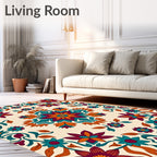 Bold Floral Vines Pattern Design Rug