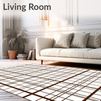 Classic Plaid Grid Pattern Design Rug