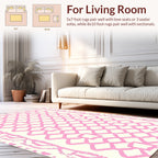 Pink Geometric Lattice Pattern Rug