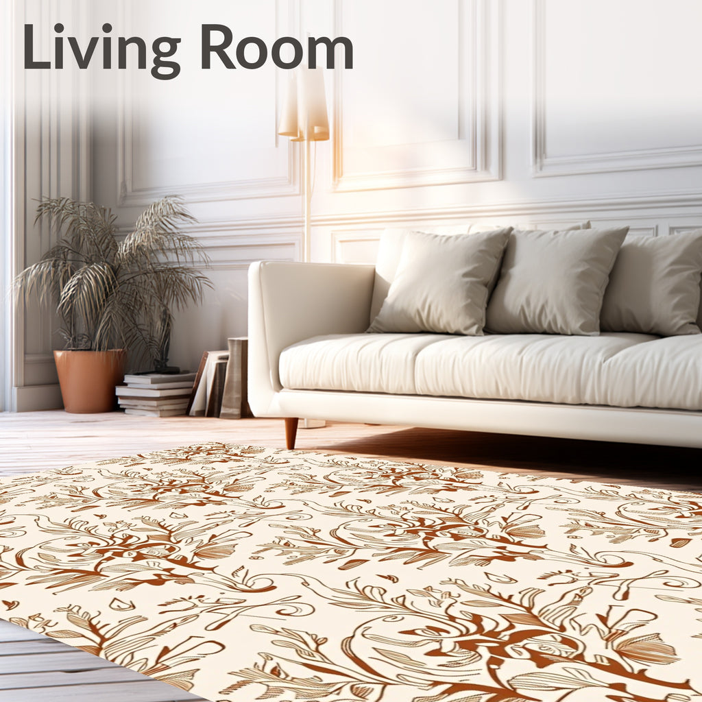 Ornate Vine Foliage Pattern Rug