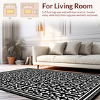 Bold Black White Abstract Pattern Rug