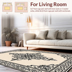 Intricate Floral Outline Pattern Rug