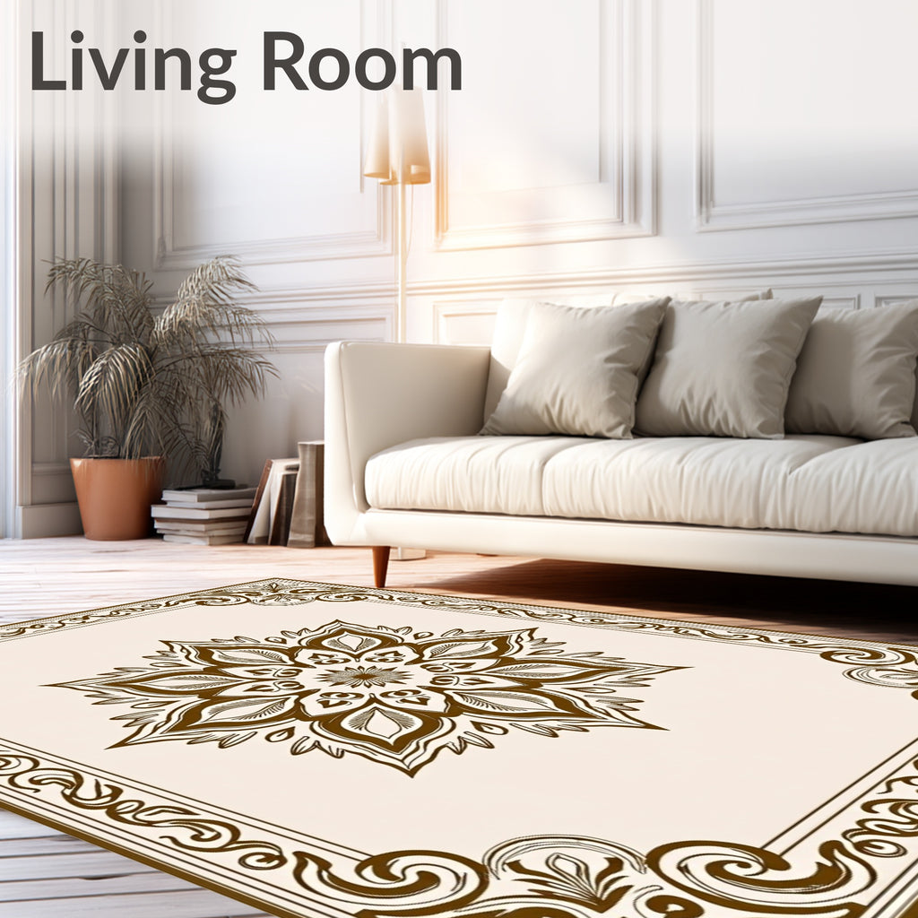 Ornate Mandala Decorative Frame Design Rug
