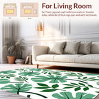 Green Leafy Tropical Pattern Rug