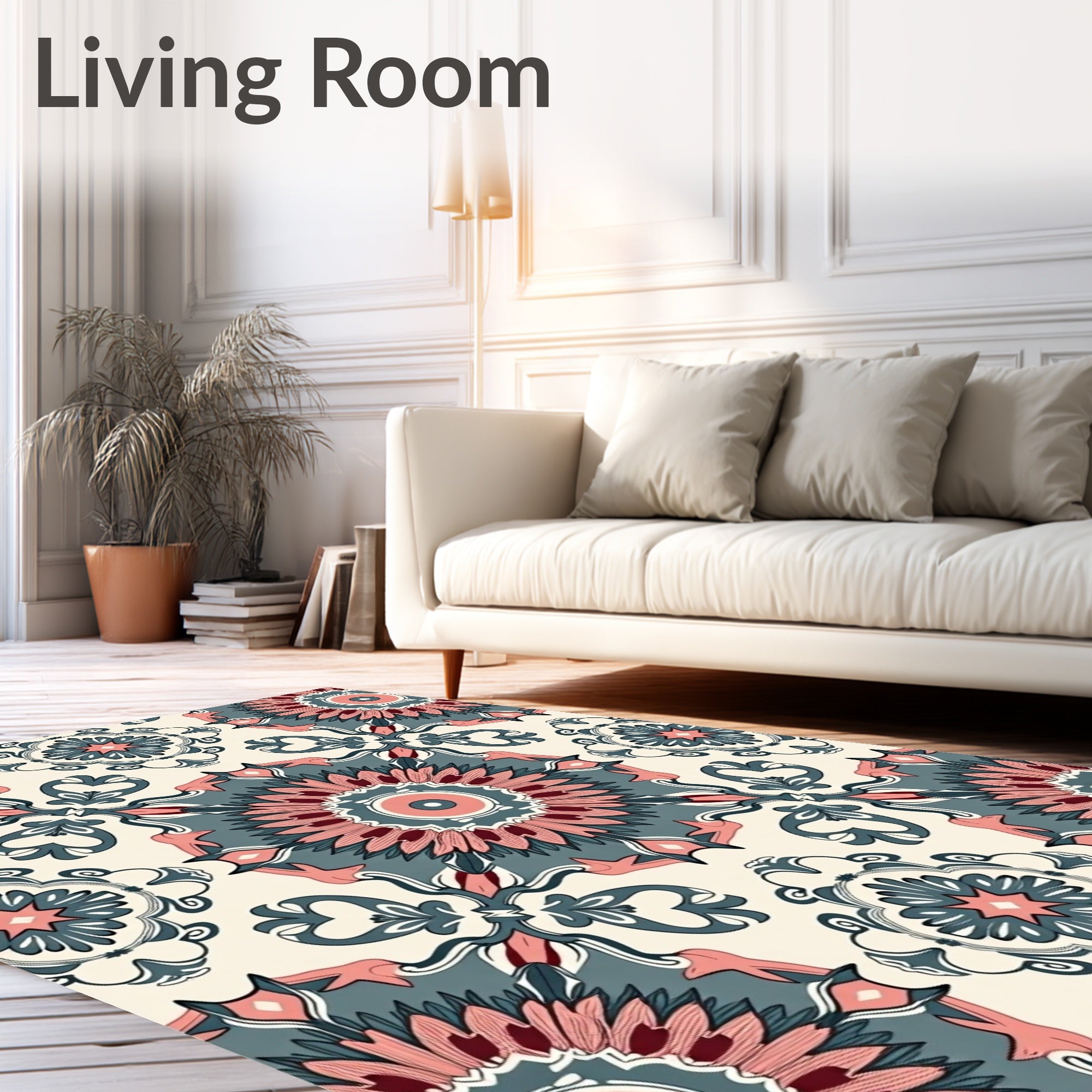 Vintage Floral Medallion Pattern Rug