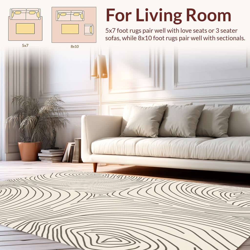 Wood Grain Contour Pattern Rug