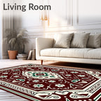 Intricate Floral Crested Geometric Design Rug