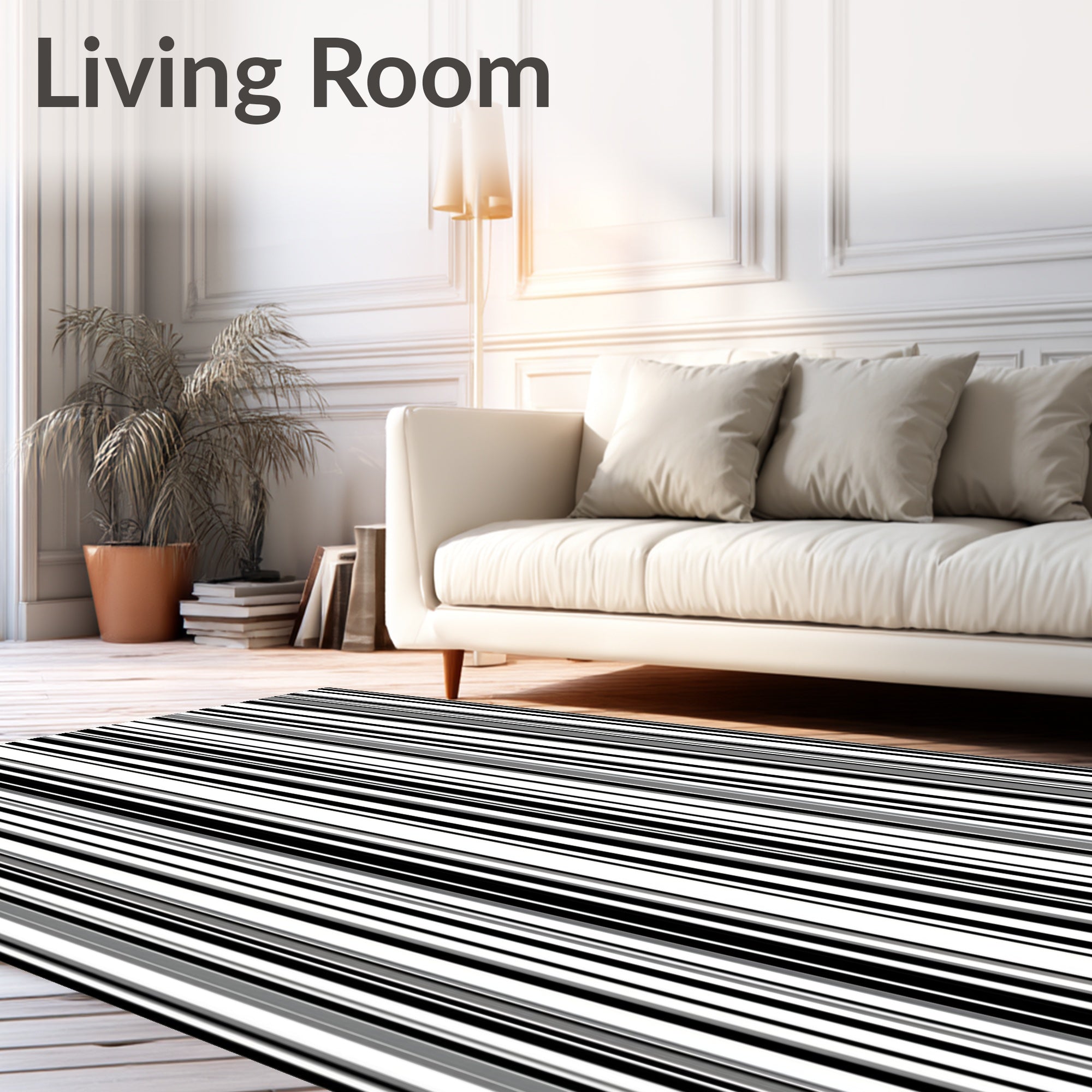 Monochromatic Vertical Striped Classic Rug
