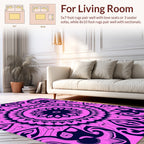 Vibrant Pink Floral Mandala Design Rug
