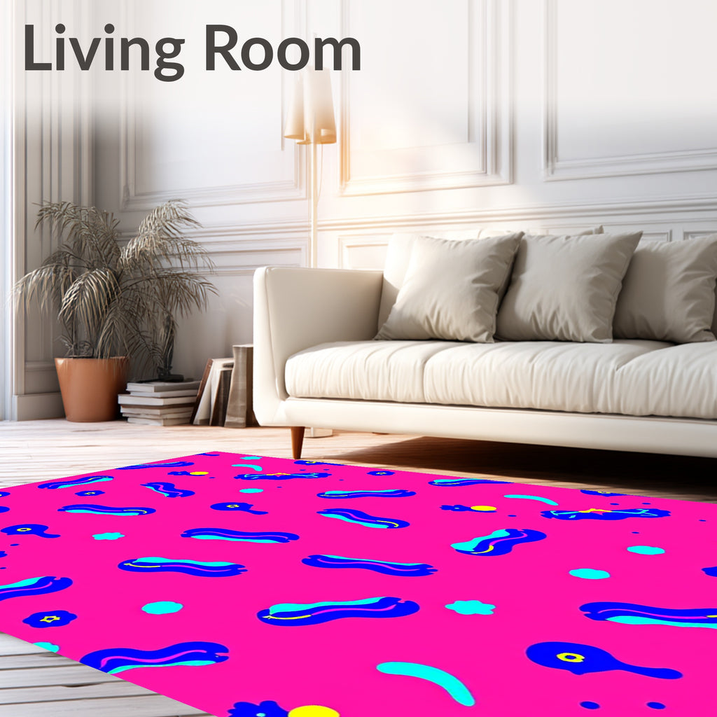 Vivid Abstract Shapes Pattern Rug