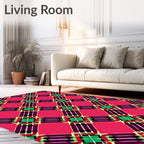 Bold Plaid Geometric Pattern Rug