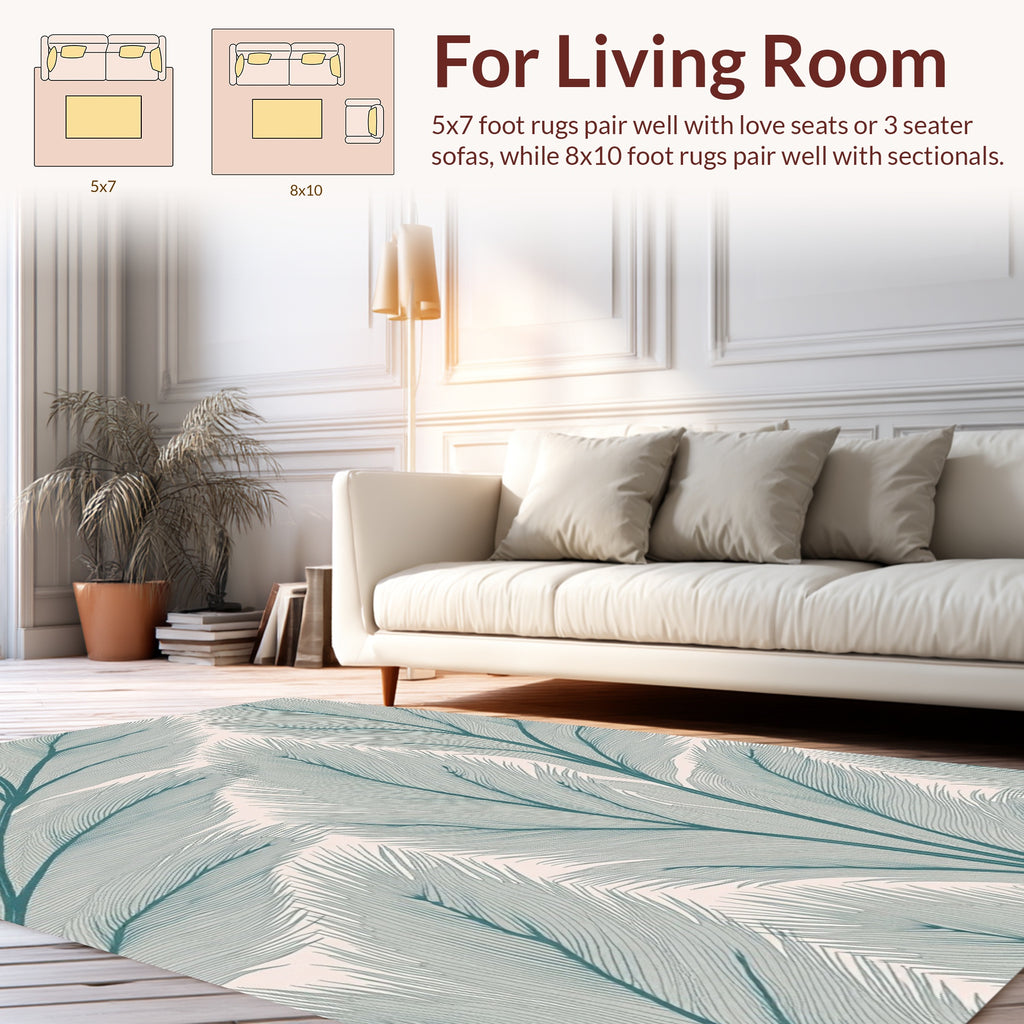 Feather Pattern Modern Abstract Rug