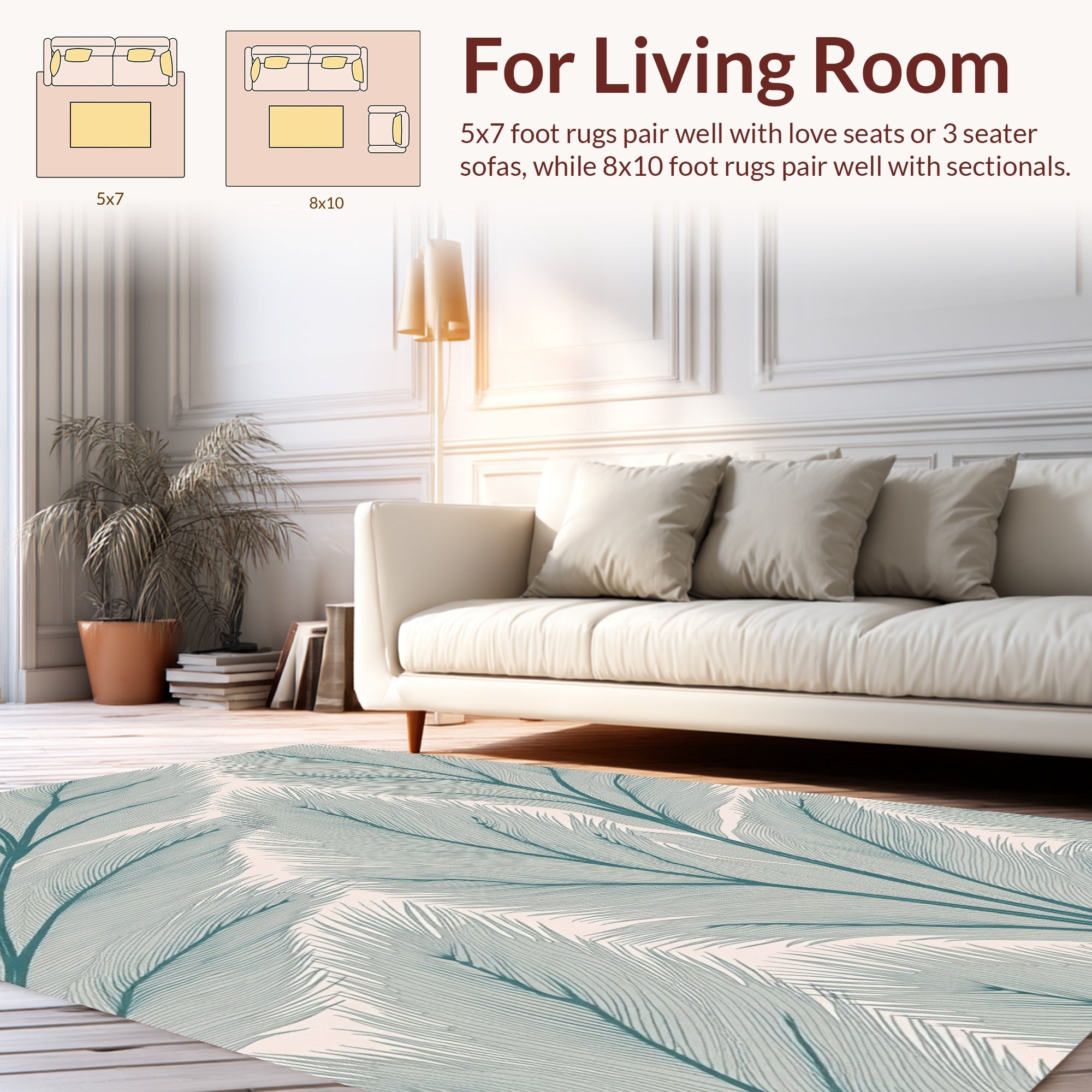 Feather Pattern Modern Abstract Rug