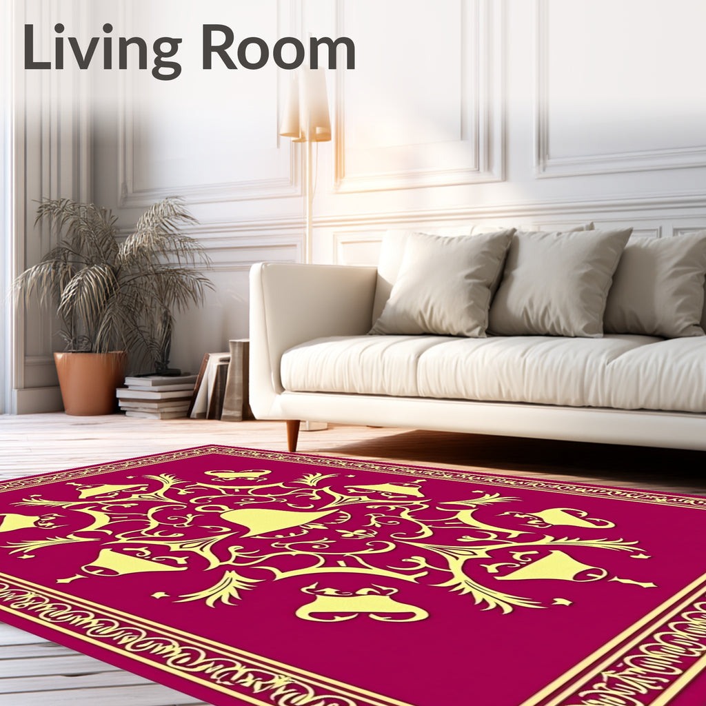 Ornate Bell Silhouette Pattern Rug