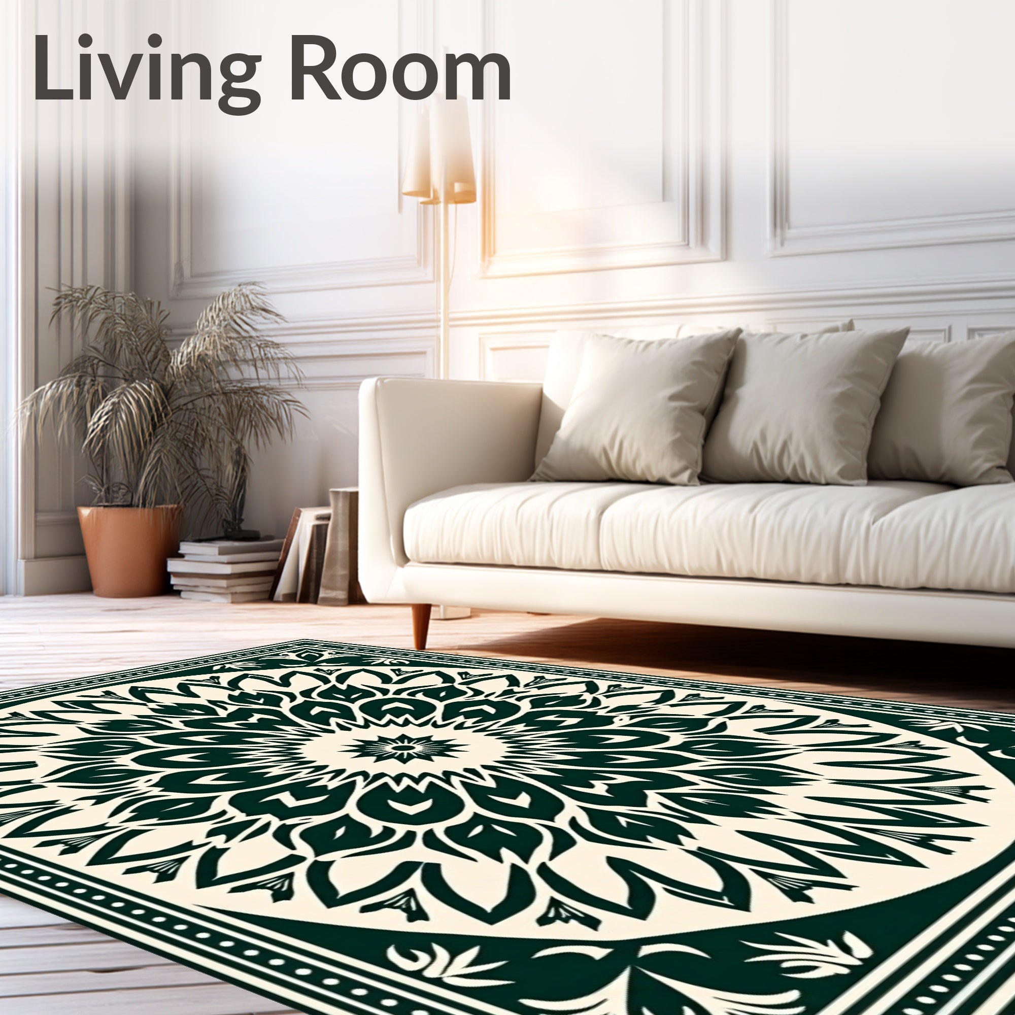 Intricate Floral Mandala Pattern Design Rug
