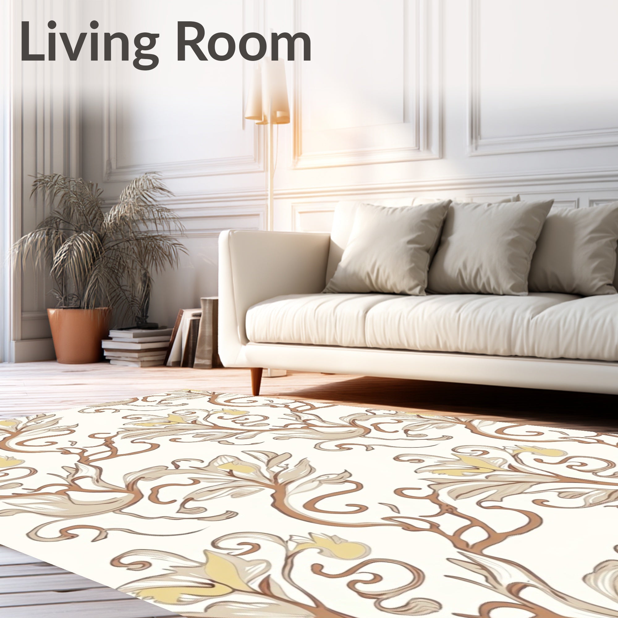 Art Nouveau Floral Vine Pattern Rug