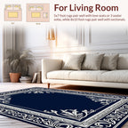 Elegant Floral Border Classic Design Rug