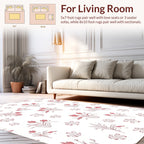 Pink Floral Botanical Pattern Rug