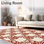 Classic Red Swirls Pattern Rug