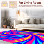 Vivid Swirling Abstract Pattern Rug