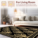 Art Deco Gold Fan Pattern Rug